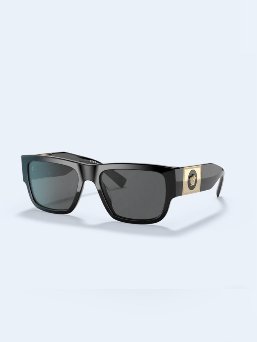 NEW Versace VE4406 Rectangle Sunglasses - Black/Dark Grey Lenses